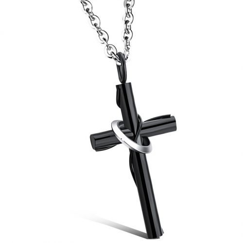 Náhrdelník Nice Cross Čierna KP17614
