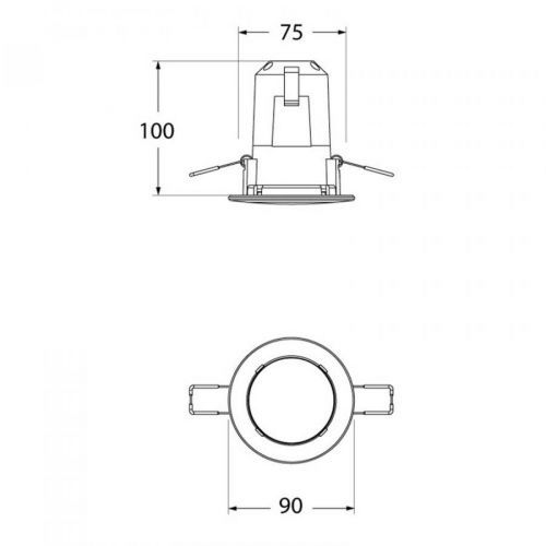 LED downlight Teresa 90, GU10, CCT, 3,5 W, čierna