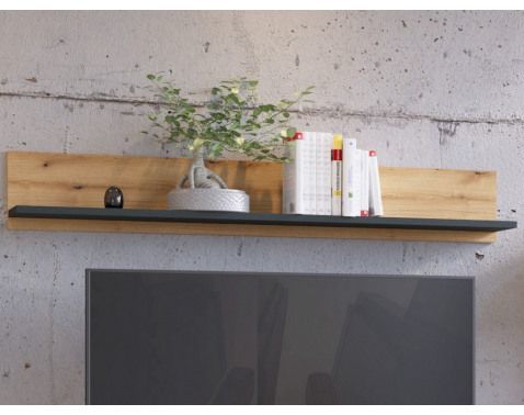 Nástenná polica Corte, dub coast/tmavo šedá%