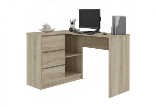 Expedo Písací stôl KORDA B16 3SZ, 124,5x77x50, sonoma, ľavý