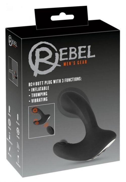 Rebel RC - cordless, radio-pumped anal vibrator (black)
