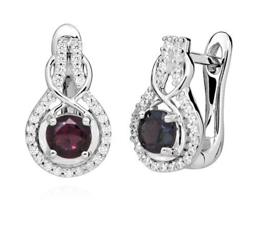 MOISS Trblietavé strieborné náušnice s granátom EG000129