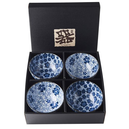 Set misiek Blue Plum & Cherry Blossom Design modrá 4 ks MIJ