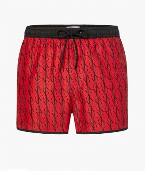 Pánske kúpacie kraťasy - KM00738 - 0KP - červená/čierna - Calvin Klein M červená - čierna