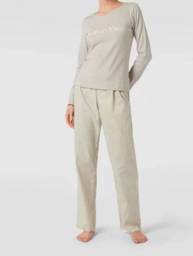 Dámske pyžamo QS6350E 1T6 - béžová - Calvin Klein S béžová