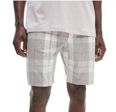 Pánske kraťasy na spanie NM2179E 1MQ - šedá / biela - Calvin Klein L Sivá a biela