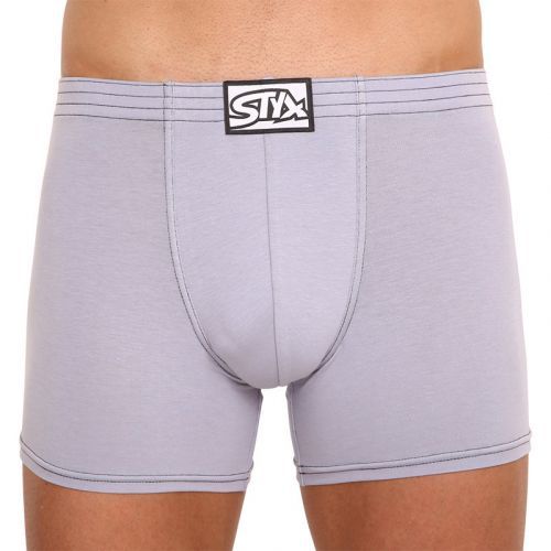 Pánske boxerky Styx long klasická guma svetlo šedé (F1067) M
