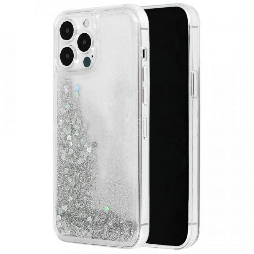 IZMAEL Apple iPhone X Puzdro presýpacie srdiečka  KP17941 biela
