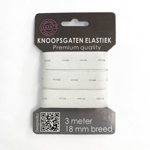 Guma plochá dierková 18 mm white 3 m