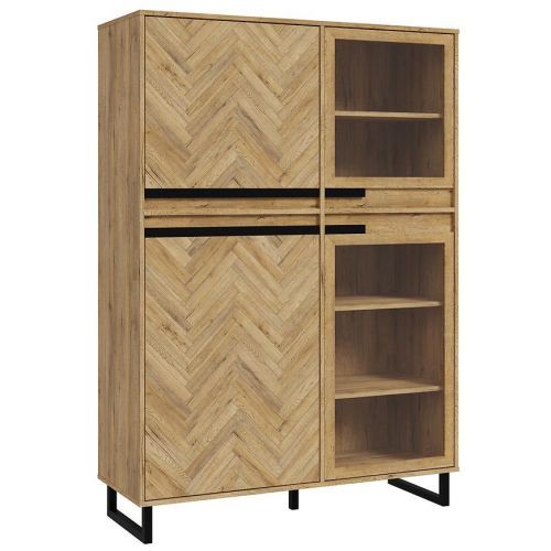 Vitrína Solletico 4d dub Spica / dub Bartex