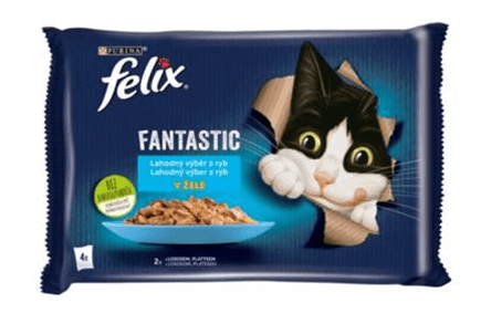Nestlé FELIX Fantastic cat Multipack výber z rýb želé kapsička 4x85 g