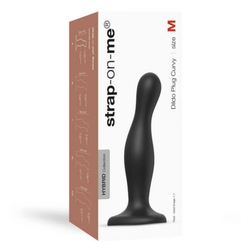 STRAP-ON-ME DILDO PLUG CURVY BLACK- M