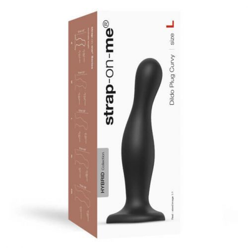 STRAP-ON-ME DILDO PLUG CURVY BLACK- L