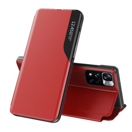 MG Eco Leather View knižkové puzdro na Xiaomi Poco X4 5G, červené