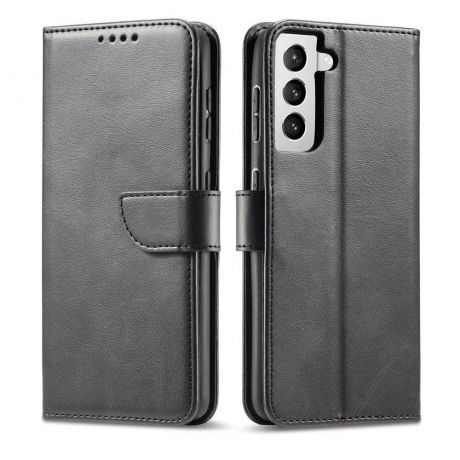 MG Magnet knižkové kožené puzdro na Samsung Galaxy S22 Plus, čierne