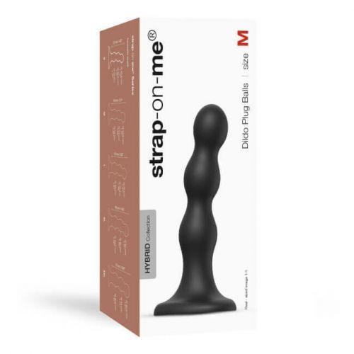 STRAP-ON-ME DILDO PLUG BALLS BLACK - M