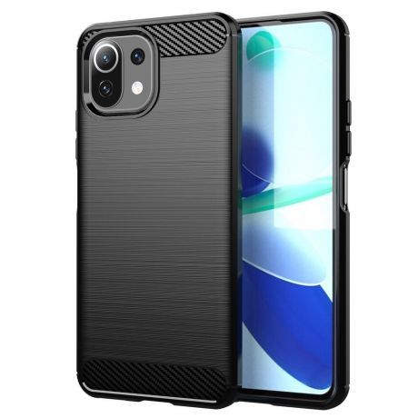 MG Carbon Case Flexible silikónový kryt na Xiaomi Mi 11 Lite 5G, čierny