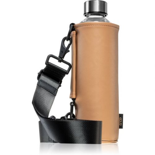 EQUA Mismatch Crossbody Maple sklenená fľaša na vodu + obal 750 ml