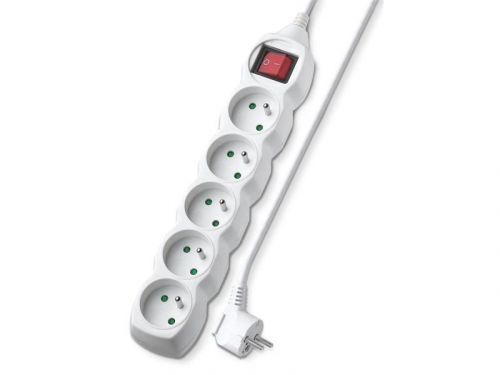 Predlžovací kábel 5 zásuviek 5m Geti GEC55S s vypínačom