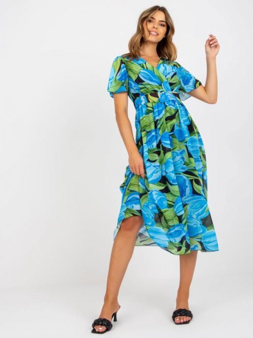 Šaty DHJ SK 15967.54P čierna a modrá jedna veľkosť