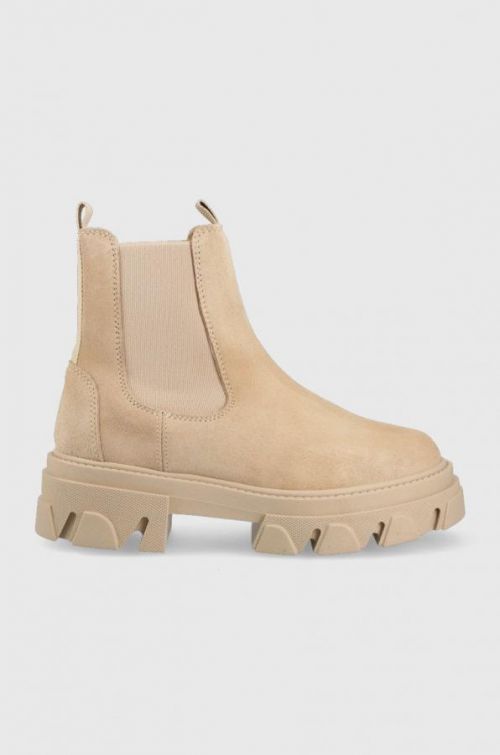 Semišové topánky chelsea Aldo Bigtrek dámske, béžová farba, na platforme,