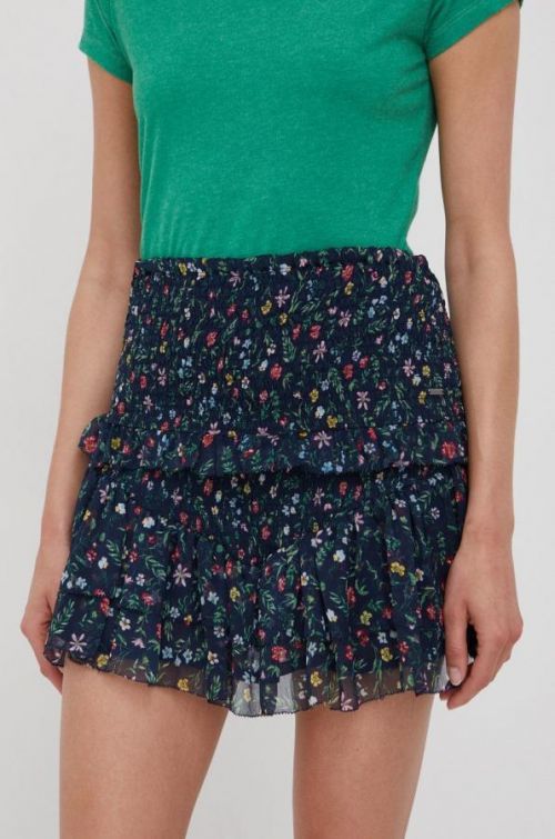 Sukňa Pepe Jeans tmavomodrá farba, mini, rovný strih