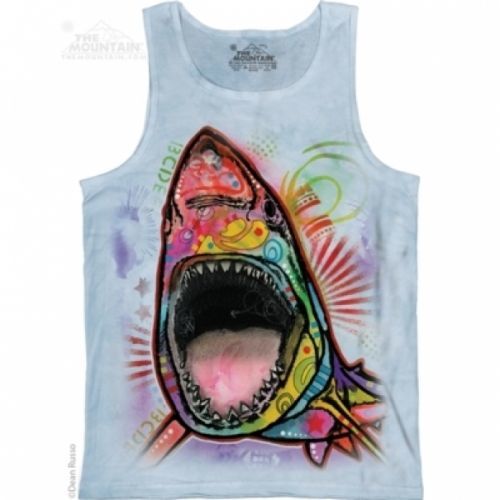 Tielko unisex The Mountain Russo Shark - biele, M