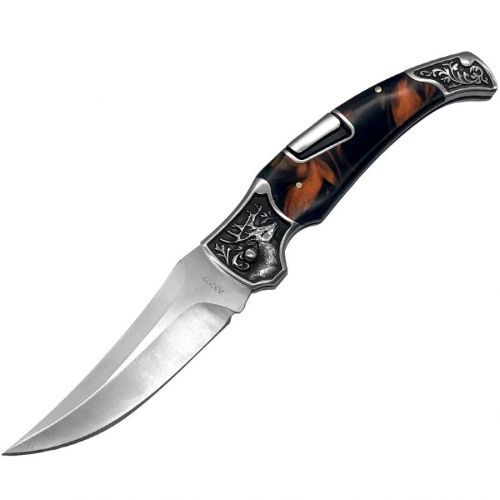 Outdoorový skladací nôž COLUMBIA-22,5/12,8cm-Čierna/Hnedá KP18065