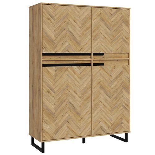 Komoda Solletico 4d Dąb Spica / Dąb Bartex