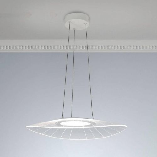 Závesné LED svietidlo Vela biela oválne 59cmx43cm