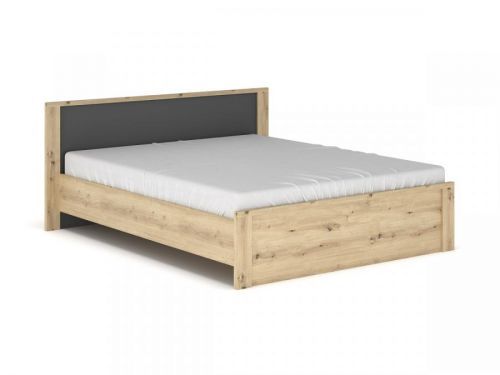 NABBI Daicos LB-140 manželská posteľ s roštom 140x200 cm dub artisan / sivá
