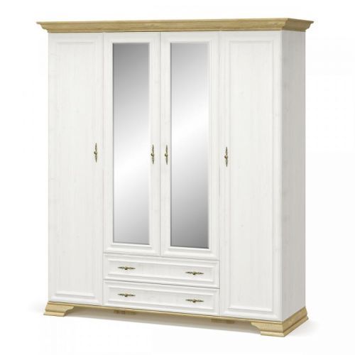 NABBI Igins W-4D štvordverová šatníková skriňa sosna Andersen / dub zlatý