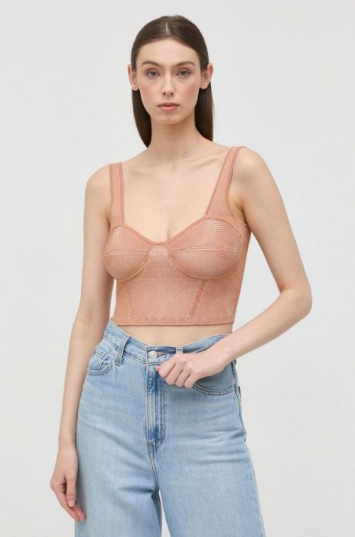 Top Patrizia Pepe dámsky, oranžová farba,