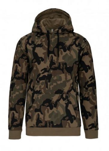 Mikina s kapucňou Kariban Camo - woodland, L