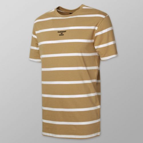 Pánske tričko béžovej farby s bielymi prúžkami 14124