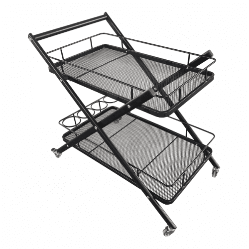 Zahradní servírovací stolek, černá, NESIO