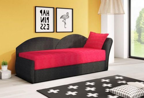 Expedo Rozkladacia pohovka RICCARDO, 200x80x75 cm, červená + čierna, (alova 46/alova 04), pravá