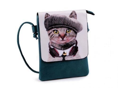 Crossbody kabelka s trendy mačkou v čiapke