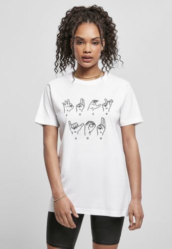 Mr. Tee Ladies FU Sign Language Tee white - XS