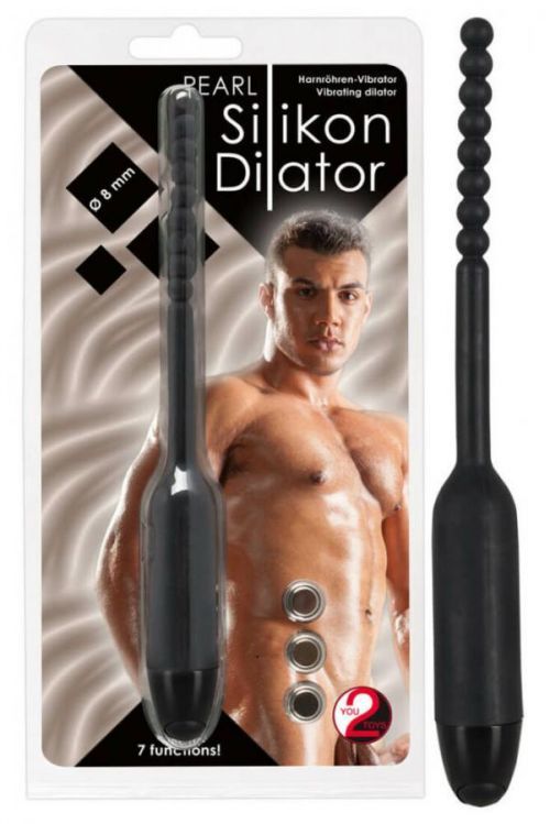 You2Toys Pearl Dilator Vibe - silikónový vibrátor močovej trubice (čierny)