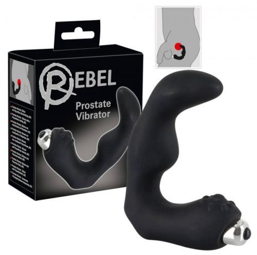 Rebel prostate vibrator - zahnutý vibrátor na prostatu (čierny)