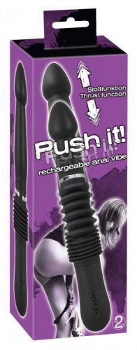 You2Toys Push it rechargeable vibe - nabíjací análny vibrátor s posuvným pohybom (čierny)