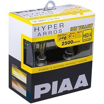 PIAA Hyper Arros Ion Yellow 2500KK HB3/HB4 – teplé žlté svetlo 2500 K na použitie v extrémnych podmienkach