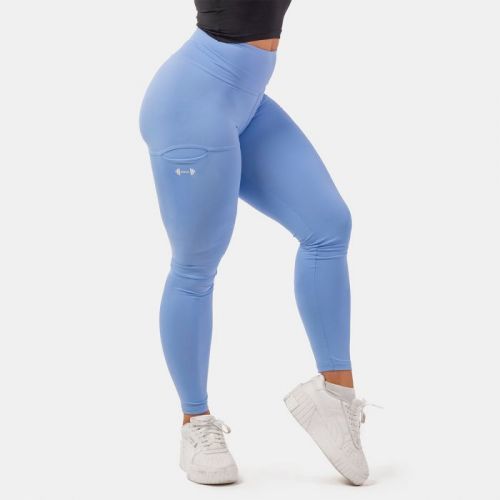 NEBBIA Dámske legíny Active High Waist Smart Pocket Light Blue  XS