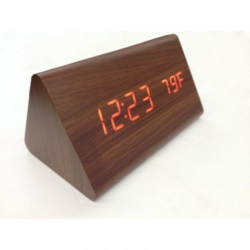 MB-846 DR Drevené LCD hodiny s dátumom, budíkom a teplotou