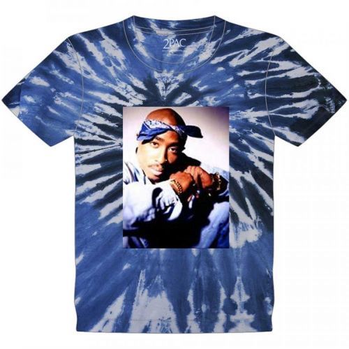 2Pac tričko Photo Swirl Modrá XXL