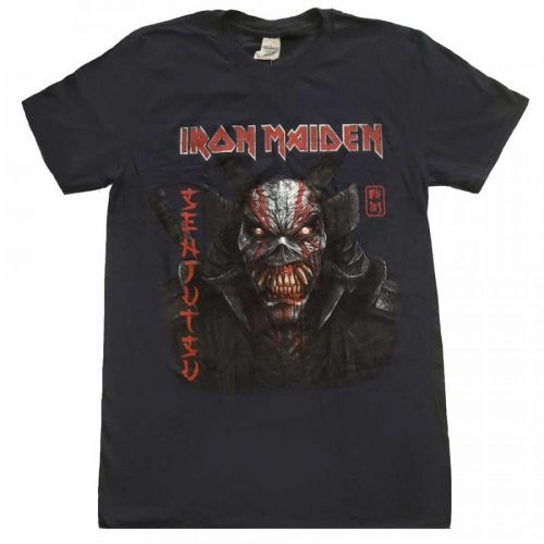 Iron Maiden tričko Senjutsu Back Cover Vertical Logo Modrá XL