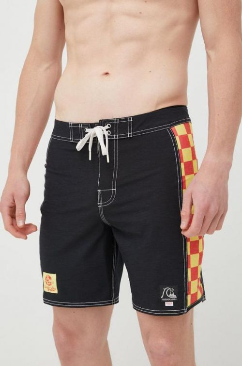 Plavkové šortky Quiksilver X Stranger Things čierna farba