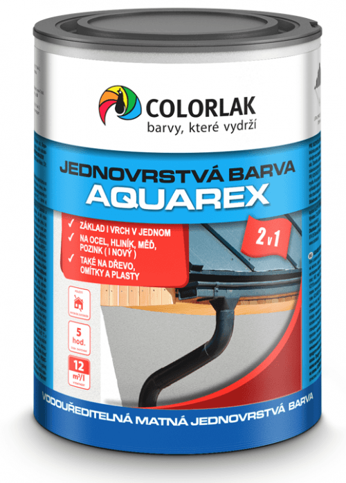 AQUAREX V2115 - Jednovrstvová farba 2v1 RAL 3020 - dopravná červená 0,6 L