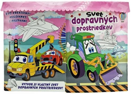 Svet dopravných prostriedkov omaľovánka s nálepkami